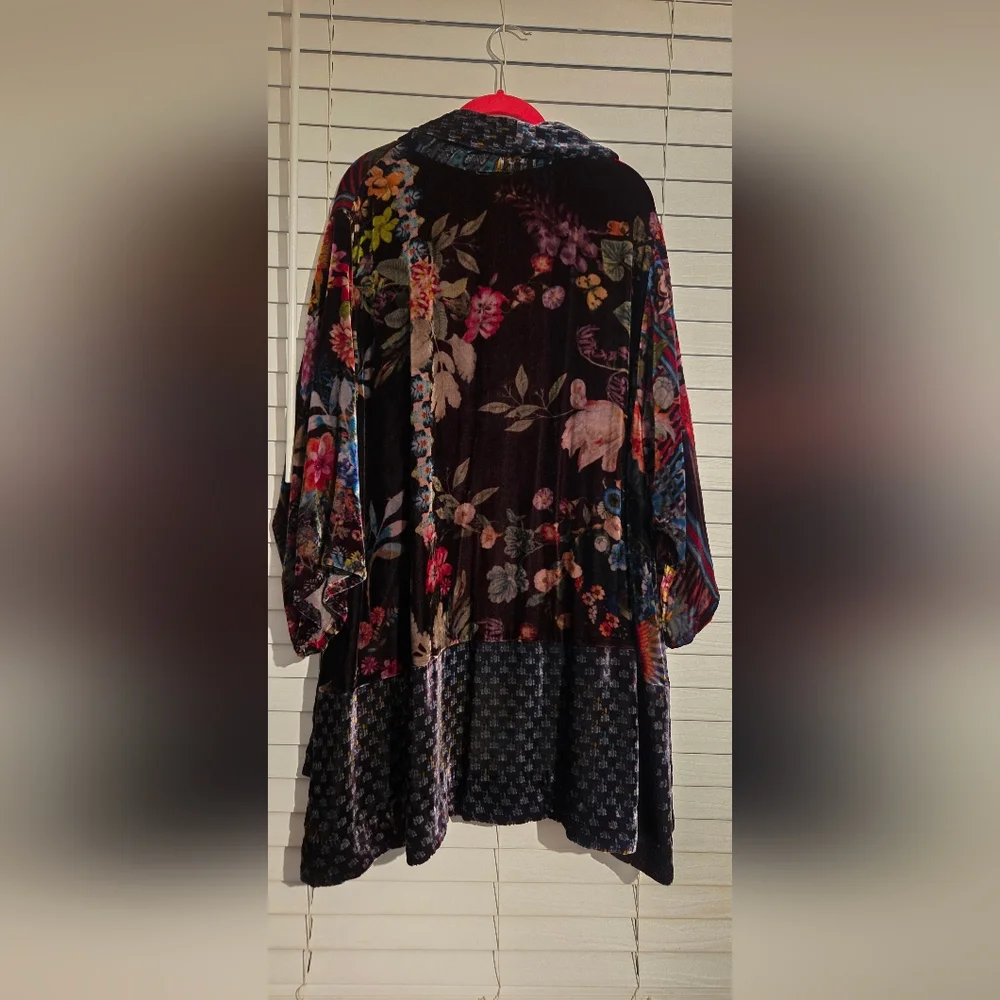 NWT Johnny Was Plus Size Boho Dream Multiprint Velvet Silk Kimono Size 1X
